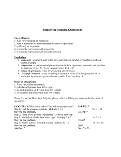 Simplifying Numeric Expressions