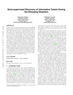 Semi-supervised Discovery of Informative Tweets During the