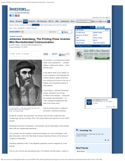 Johannes Gutenberg, The Printing Press Inventor Who