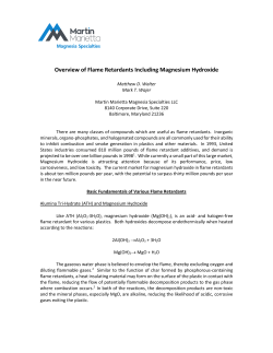 Overview of Flame Retardants Including Magnesium Hydroxide