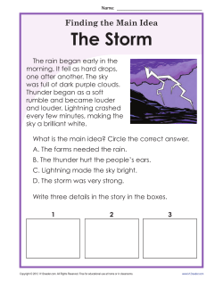 Main Idea Worksheets | The Storm
