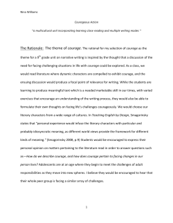 The Rationale: The theme of courage. The rational for my selection