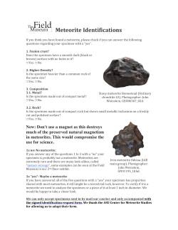 Field Met ID Form - The Robert A. Pritzker Center for Meteoritics and