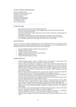 1-4 Georgios T. Halkias, Assistant Professor Centre of Buddhist