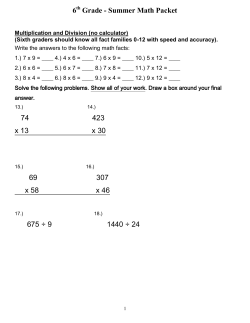 Multiplication and Division