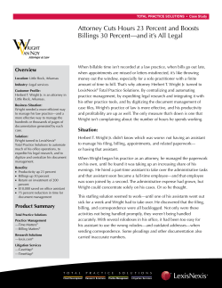 Attorney Cuts Hours 23 Percent and Boosts Billings 30 Percent