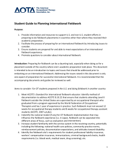 Student Guide to Planning International Fieldwork