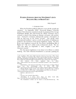 Pushing Schools Around: New Jersey`s Antibullying Bill of Rights Act
