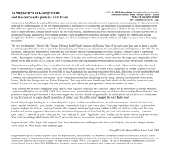 To Supporters of George Bush and his corporate