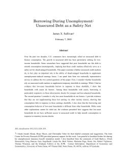 Borrowing During Unemployment: Unsecured Debt