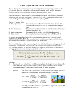 Ratios, Proportions, and Percent Applications