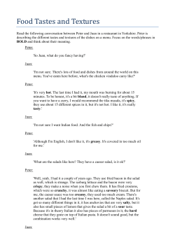 Food Tastes and Textures