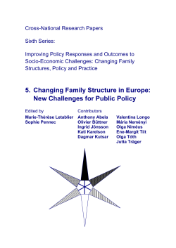 5. Changing Family Structure in Europe: New Challenges for Public