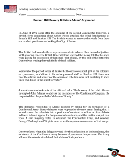 Reading Comprehension/U.S. History/Revolutionary