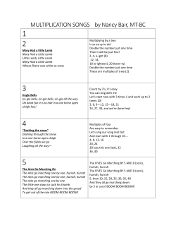 MULTIPLICATION SONGS by Nancy Bair, MT-BC