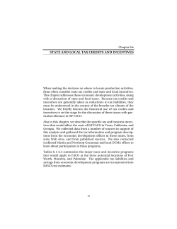 state and local tax credits and incentives