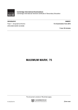 2016 Specimen Paper 1 Markscheme