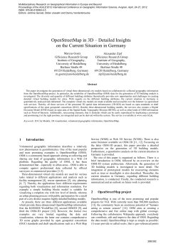 OpenStreetMap in 3D &ndash; Detailed Insights on the Current Situation in