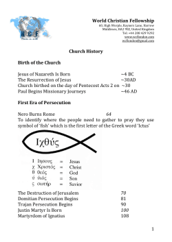 1 World Christian Fellowship Church History Birth of the Church