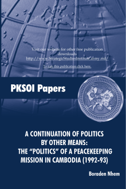 "Politics" of a Peacekeeping Mission in Cambodia