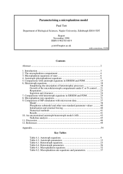 Parameterising a microplankton model