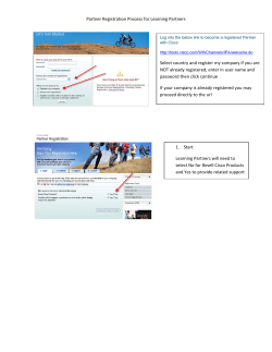 Partner Registration Process for Learning Partners Select