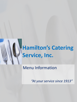 Custom Menus - Hamilton`s Catering