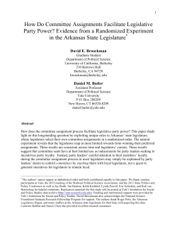 How Do Committee Assignments Facilitate