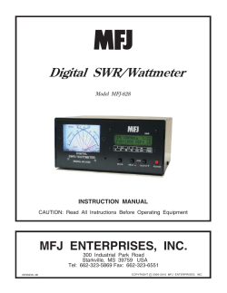 Digital SWR/Wattmeter - MFJ Enterprises Inc.