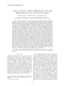 Grazers, browsers, and fire influence the extent and spatial pattern
