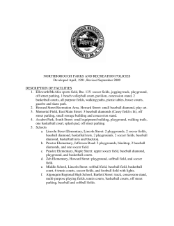 NORTHBOROUGH PARKS AND RECREATION POLICIES