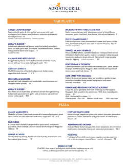 BAR PLATES - Adriatic Grill
