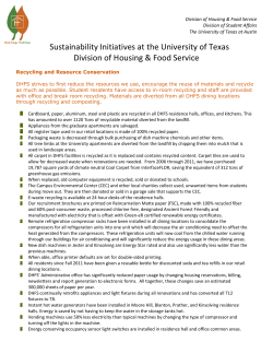 Sustainability Initiatives at the University of Texas Division of