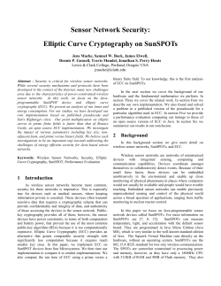 Sensor Network Security: Elliptic Curve Cryptography