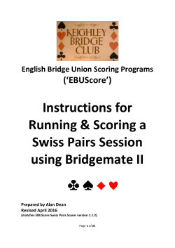 Swiss Pairs scoring - Keighley Bridge Club