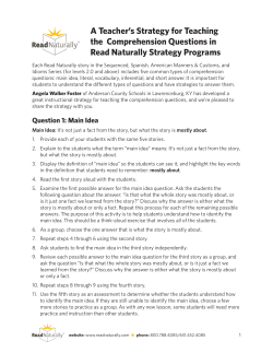 A Teacher`s Strategy for Teaching the