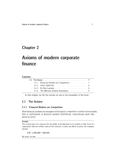 Axioms of modern corporate finance