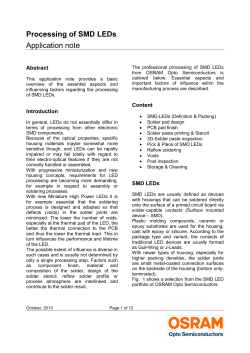Processing of SMD LEDs - Osram Opto Semiconductors