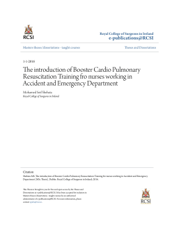 The introduction of Booster Cardio Pulmonary Resuscitation