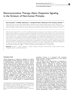 Electroconvulsive Therapy Alters Dopamine Signaling in the