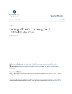 Convergent Friends: The Emergence of Postmodern Quakerism