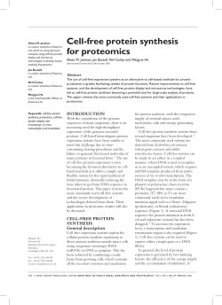 Cell-free protein synthesis for proteomics