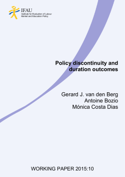 Policy discontinuity and duration outcomes, IFAU working paper