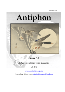 Issue 18 - Antiphon poetry magazine