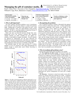 Managing the pH of container media