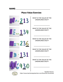 Place Value Exercise