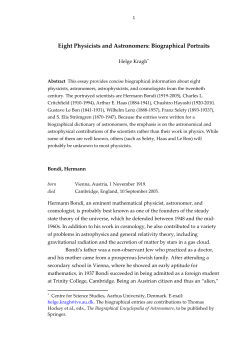 Eight Physicists and Astronomers: Biographical