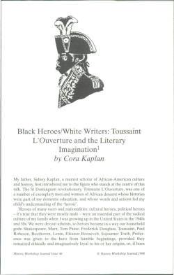 Black Heroes/White Writers: Toussaint L`Ouverture and the Literary