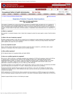 OSHA Respiratory Protection FAQs