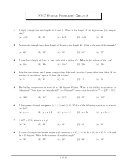 NMC Sample Problems: Grade 8
